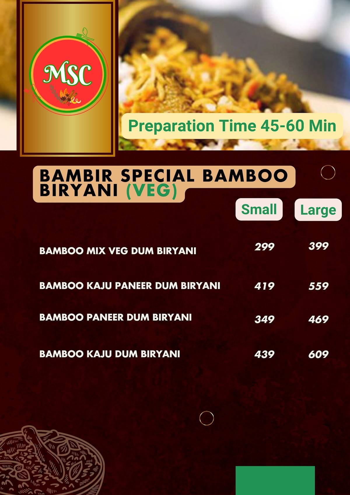 Madras Spice Corner-Bambir House menu