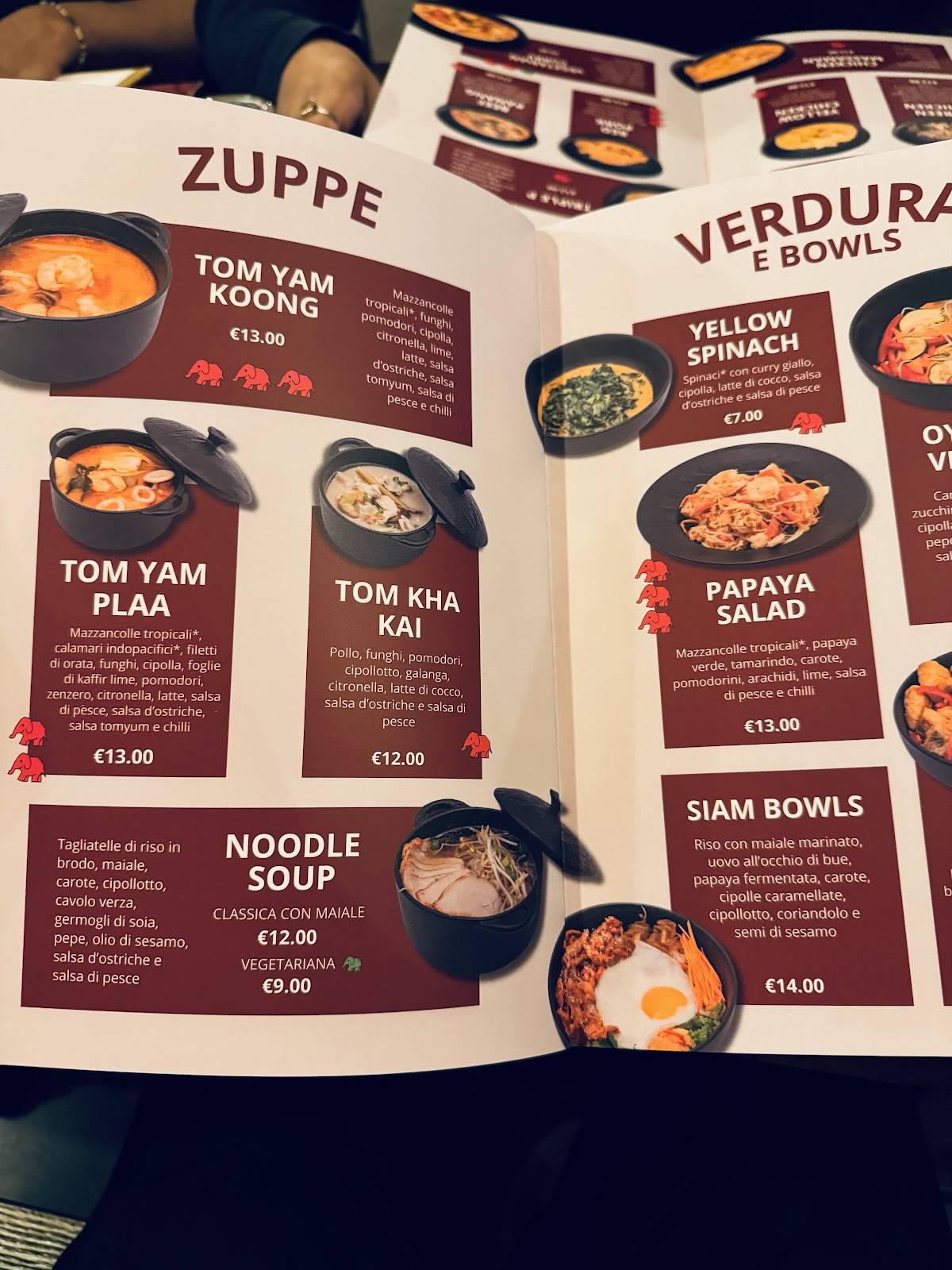 Menu de Mai Thai
