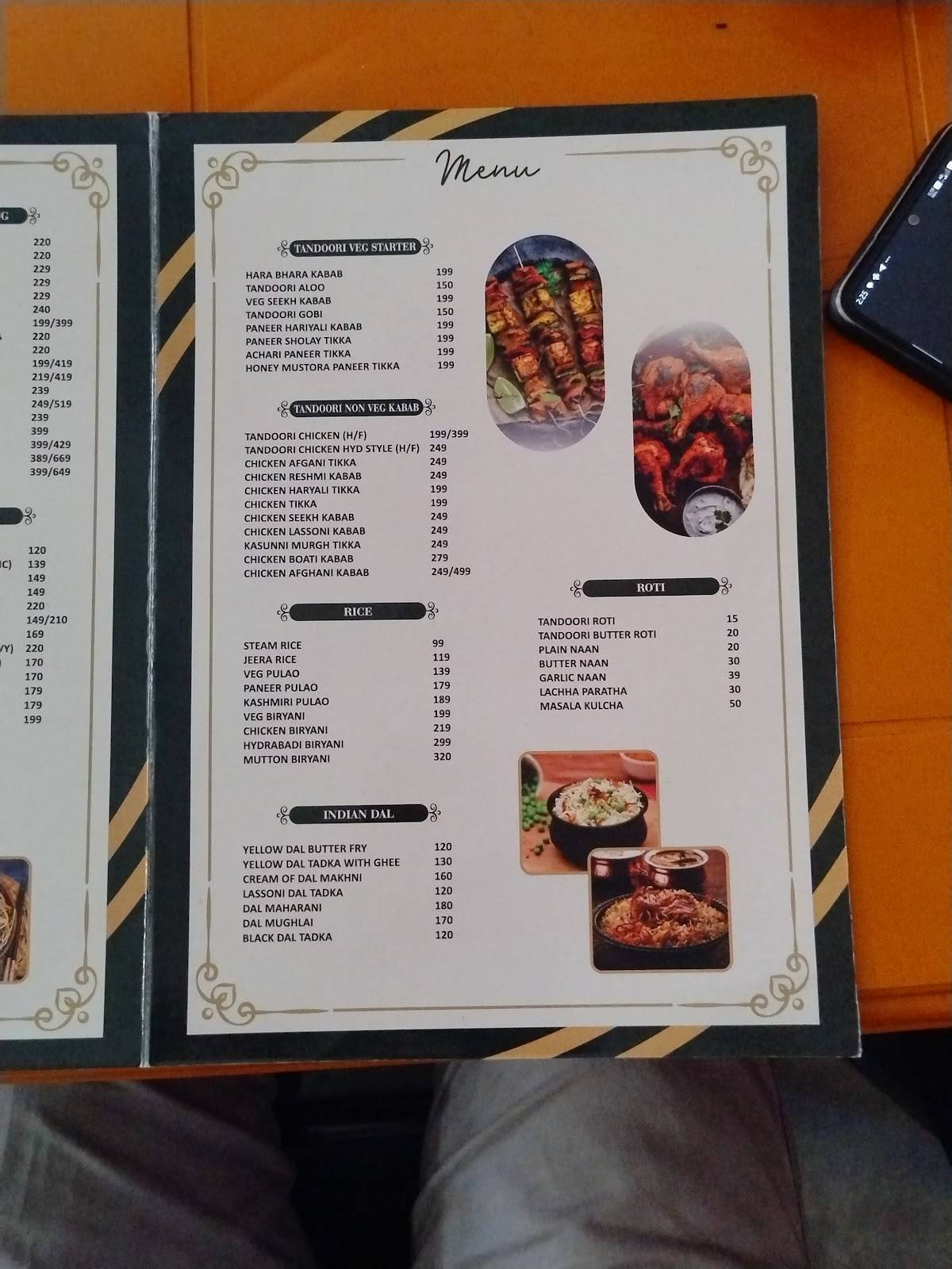 Makoli Mor menu