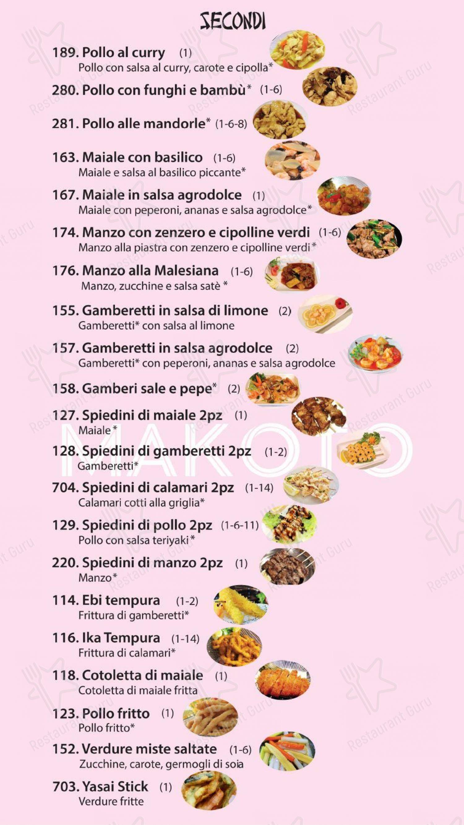 Menu di Makoto - Menu