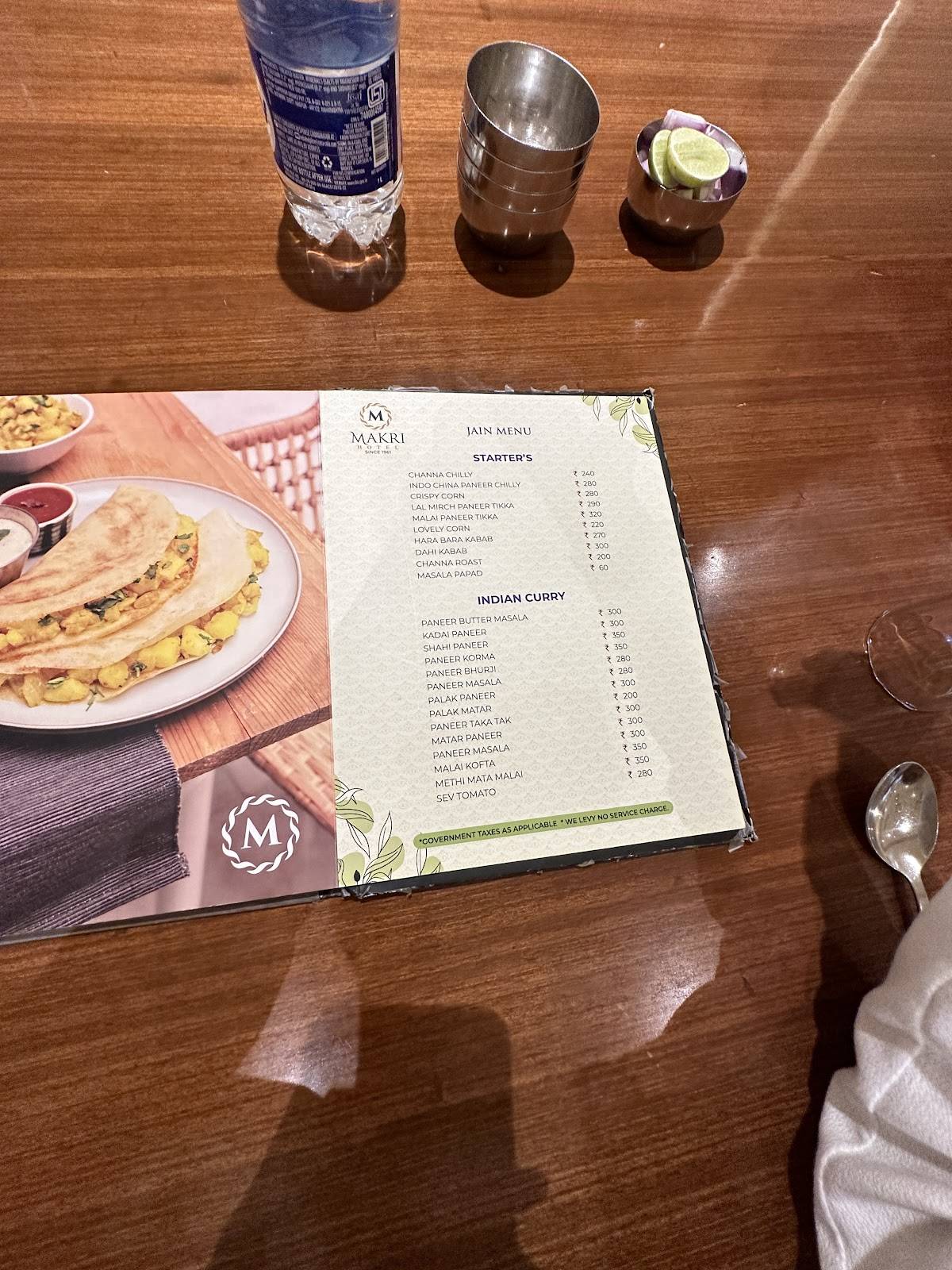 Makri Hotel Punjabi Dhaba menu
