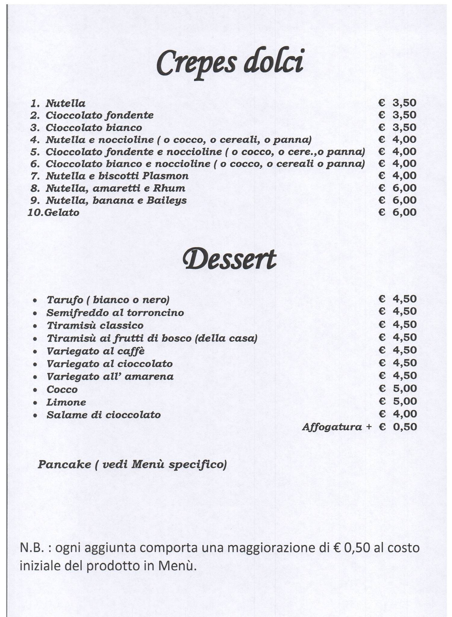 Menu di Mala Rupa Pub 