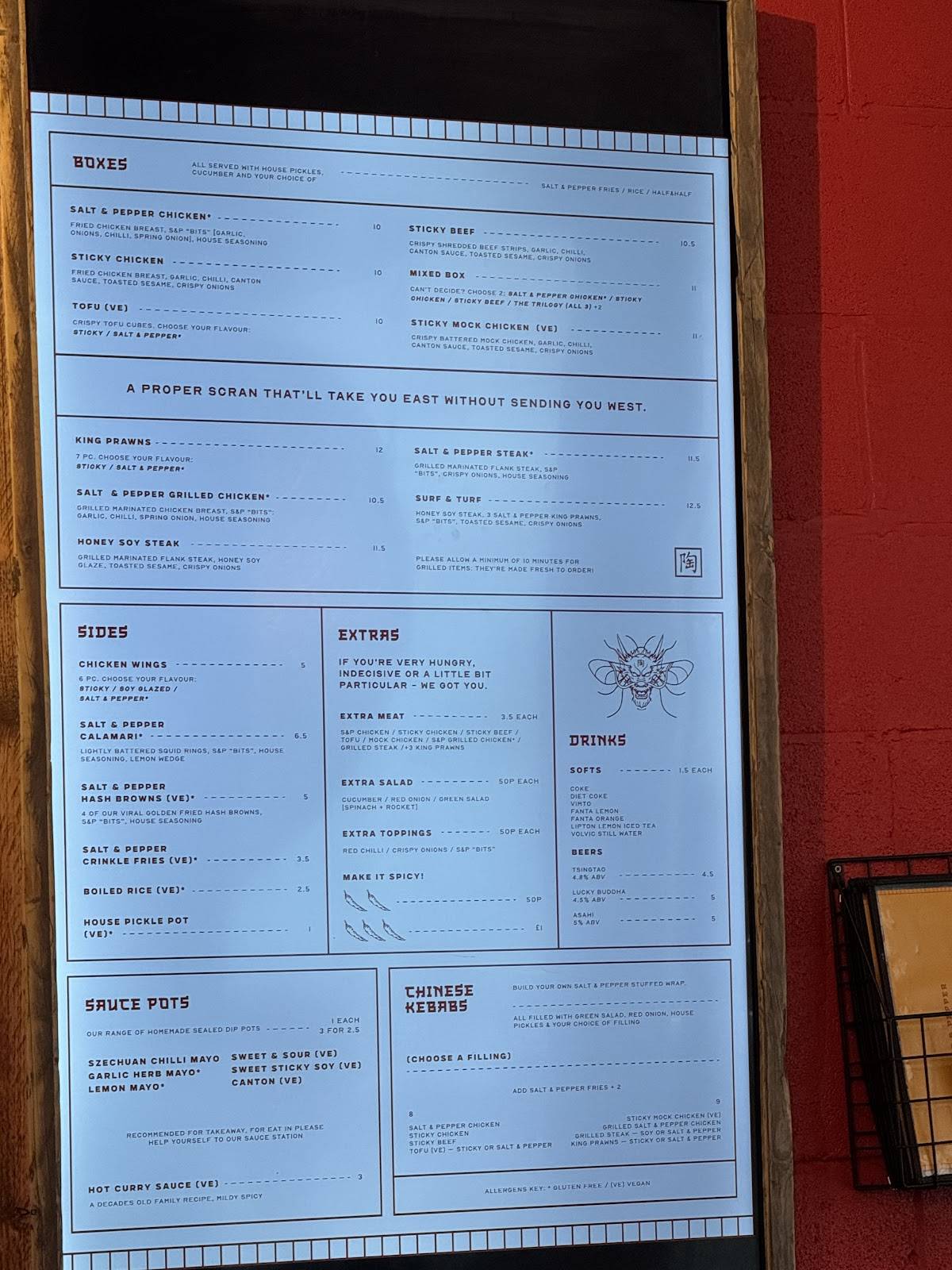 Menu at Salt & Pepper restaurant, Manchester, 60-62 High St