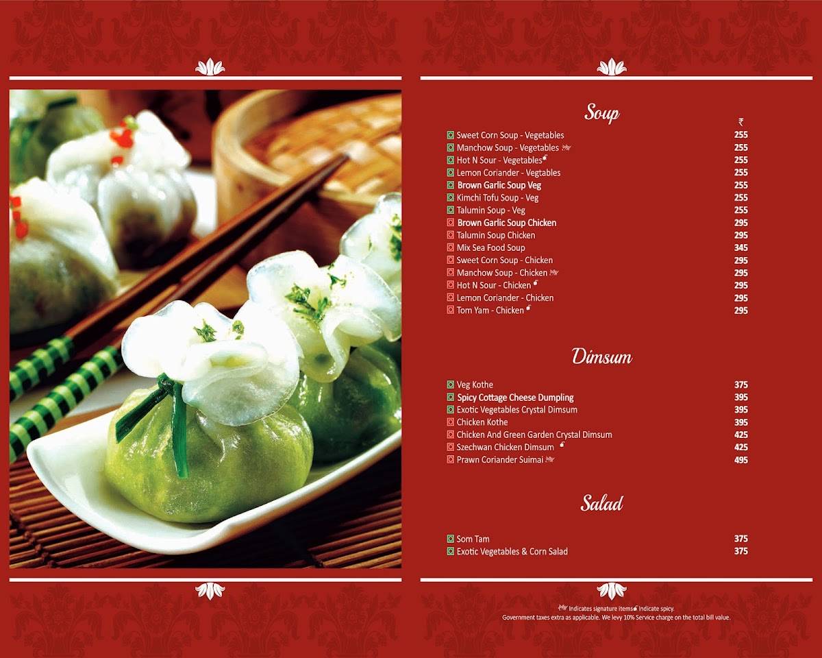 Mandarin Trail menu