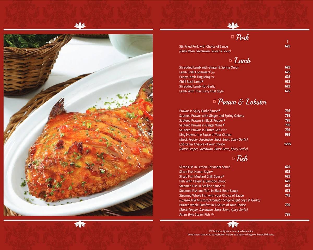Mandarin Trail menu