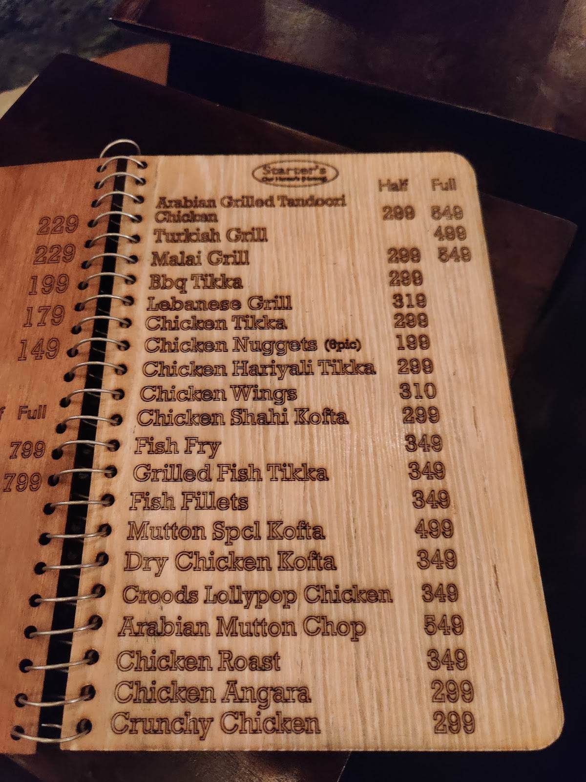 Menu at Mandi croods Vijayawada, Vijayawada