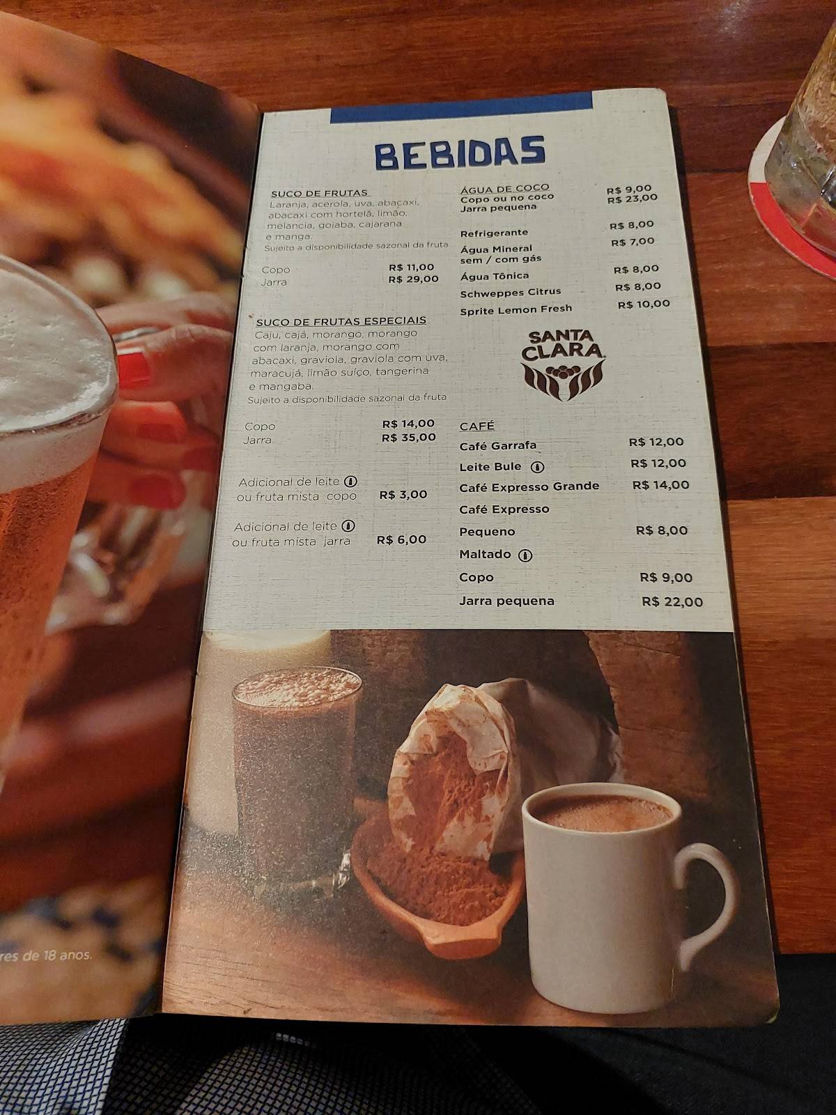 Restaurante Mangai - Recife cardápio