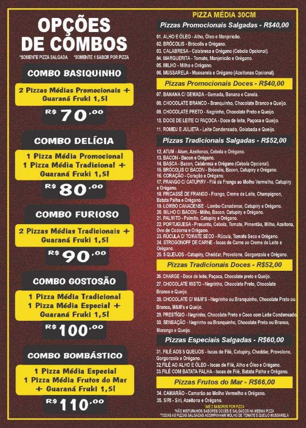 Manggiare Pizzaria Express cardápio