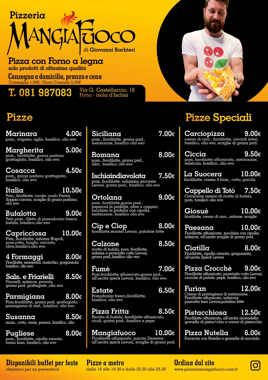 Menu di Pizzeria Mangiafuoco 