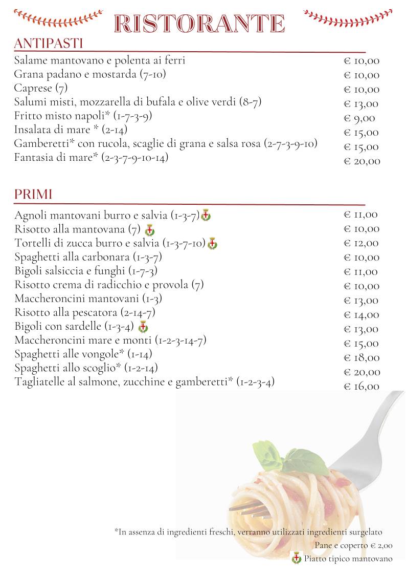 Menu di Ristorante Pizzeria Annette 
