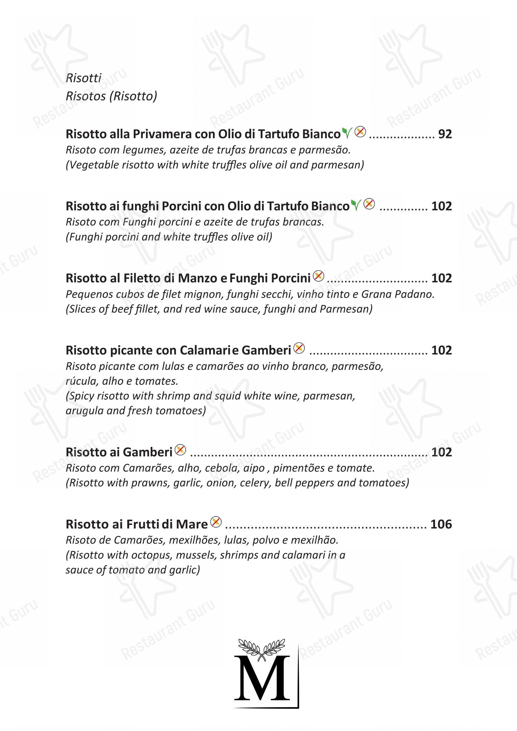 Menu para Margutta Ipanema restaurante