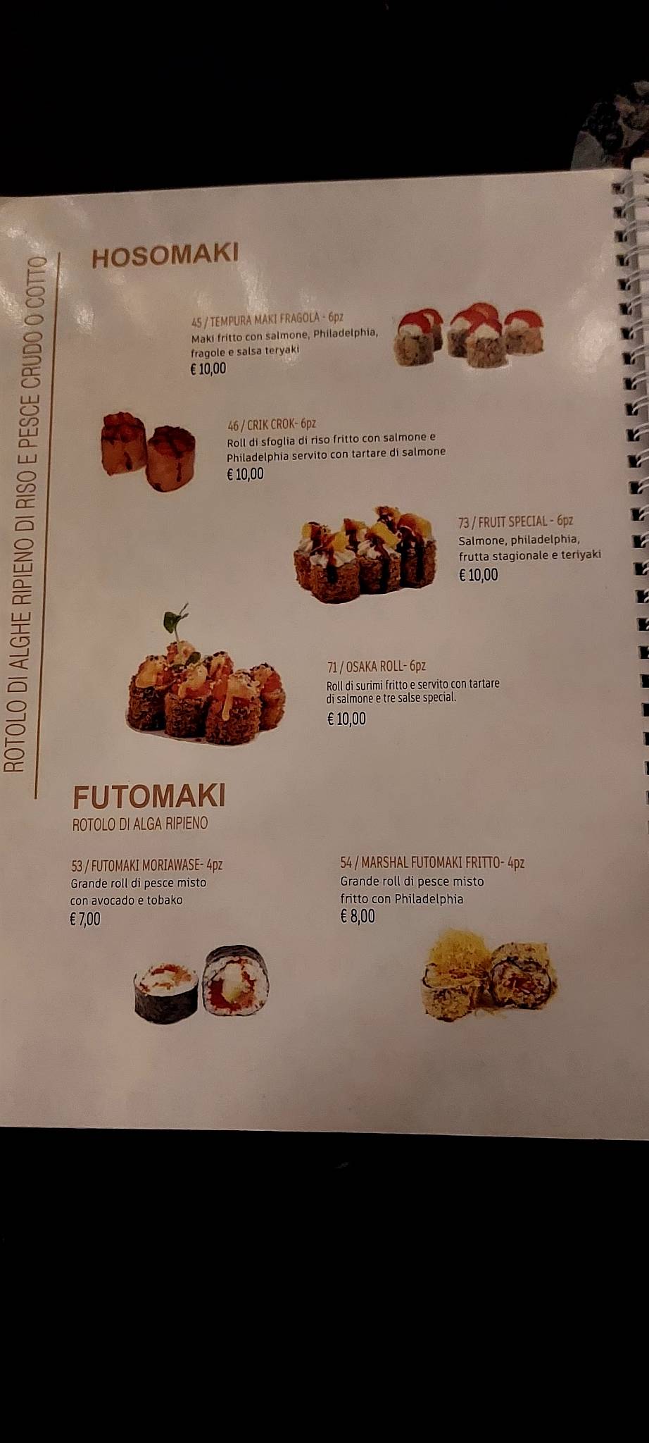 Menu di Marshal Sushi 