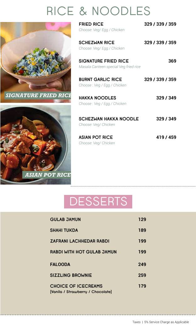 Masala Canteen menu