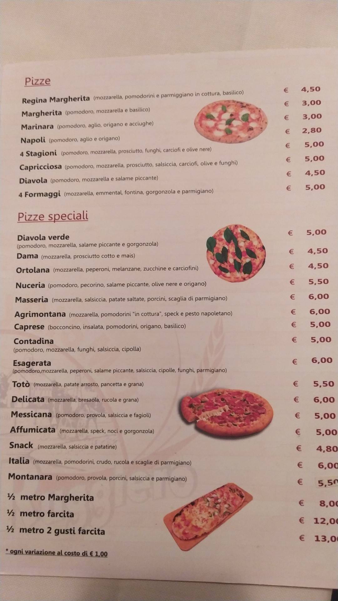 Menu di MASSERIA RUGGIERO 