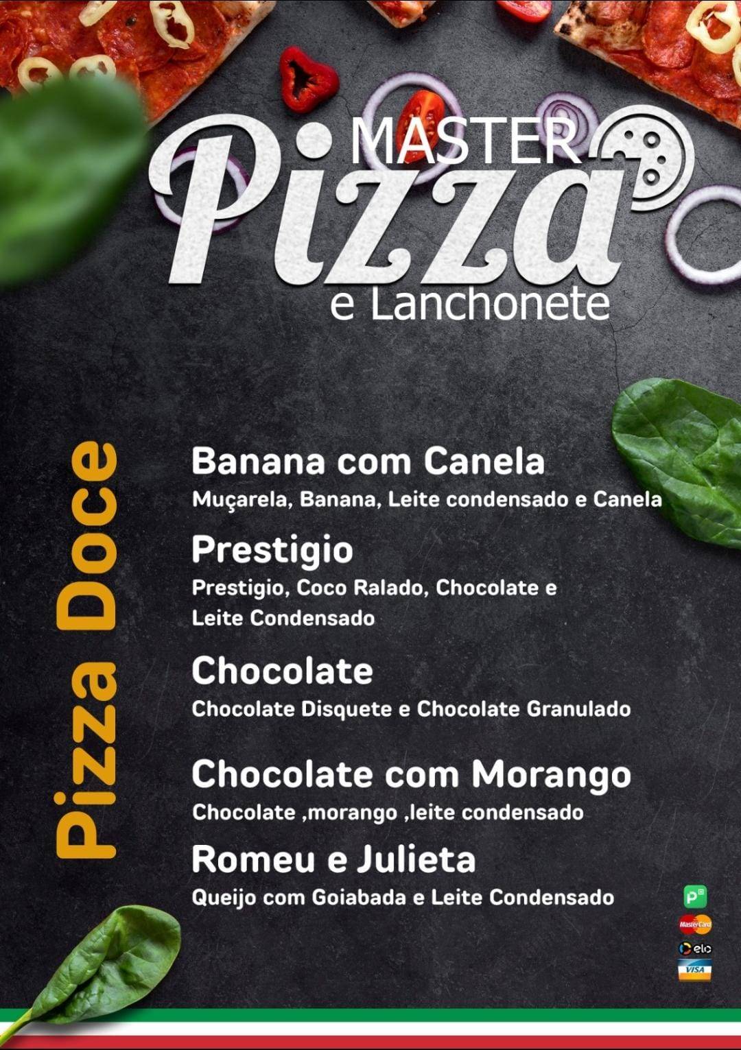Master Pizza Pizzaria Lanchonete Hamburgueria cardápio