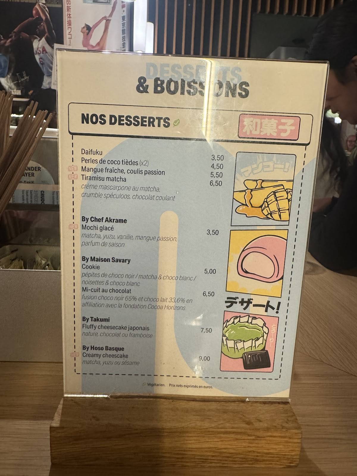 Menu de Matsuri Boétie