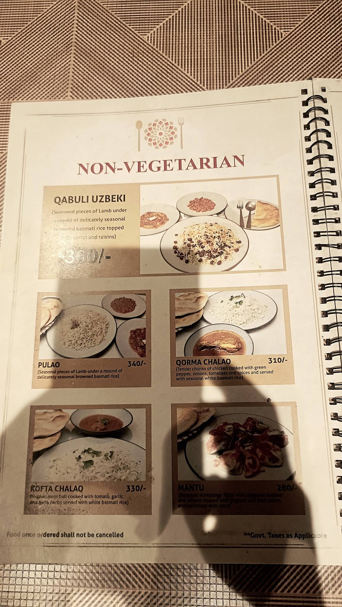 Mazaar Restaurant menu
