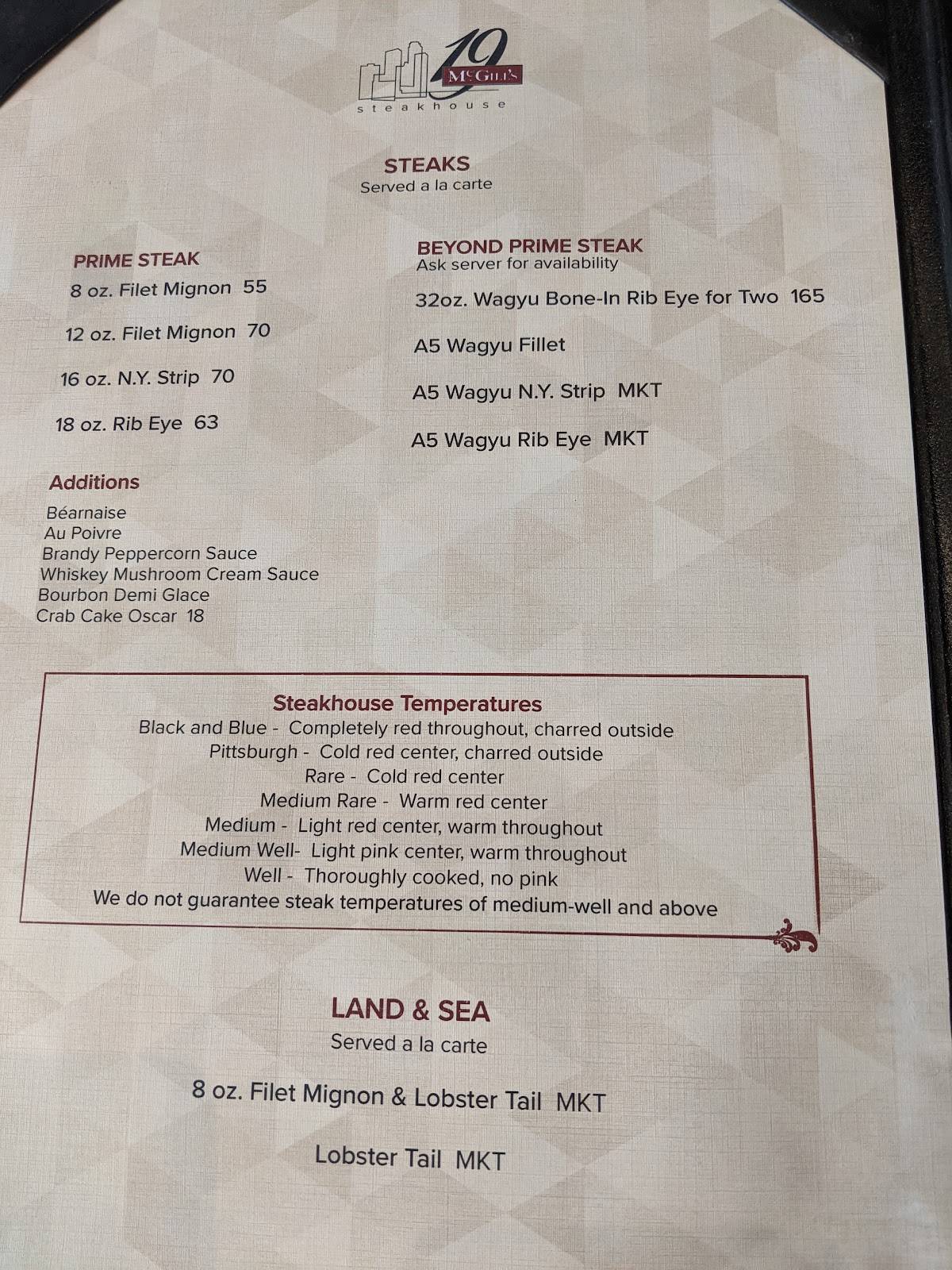 Menu at Carvers on 19 steakhouse, Catoosa