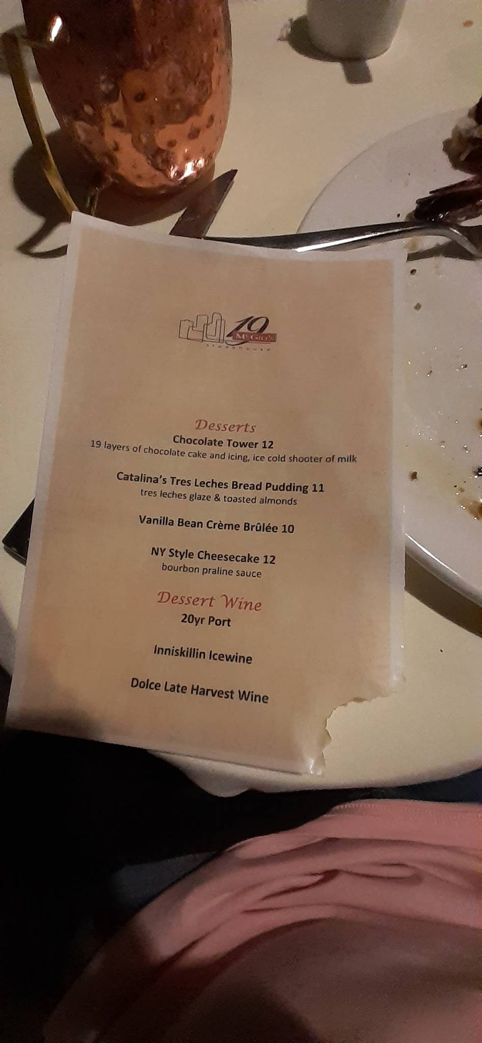 Menu at McGill's on 19 steakhouse, Catoosa