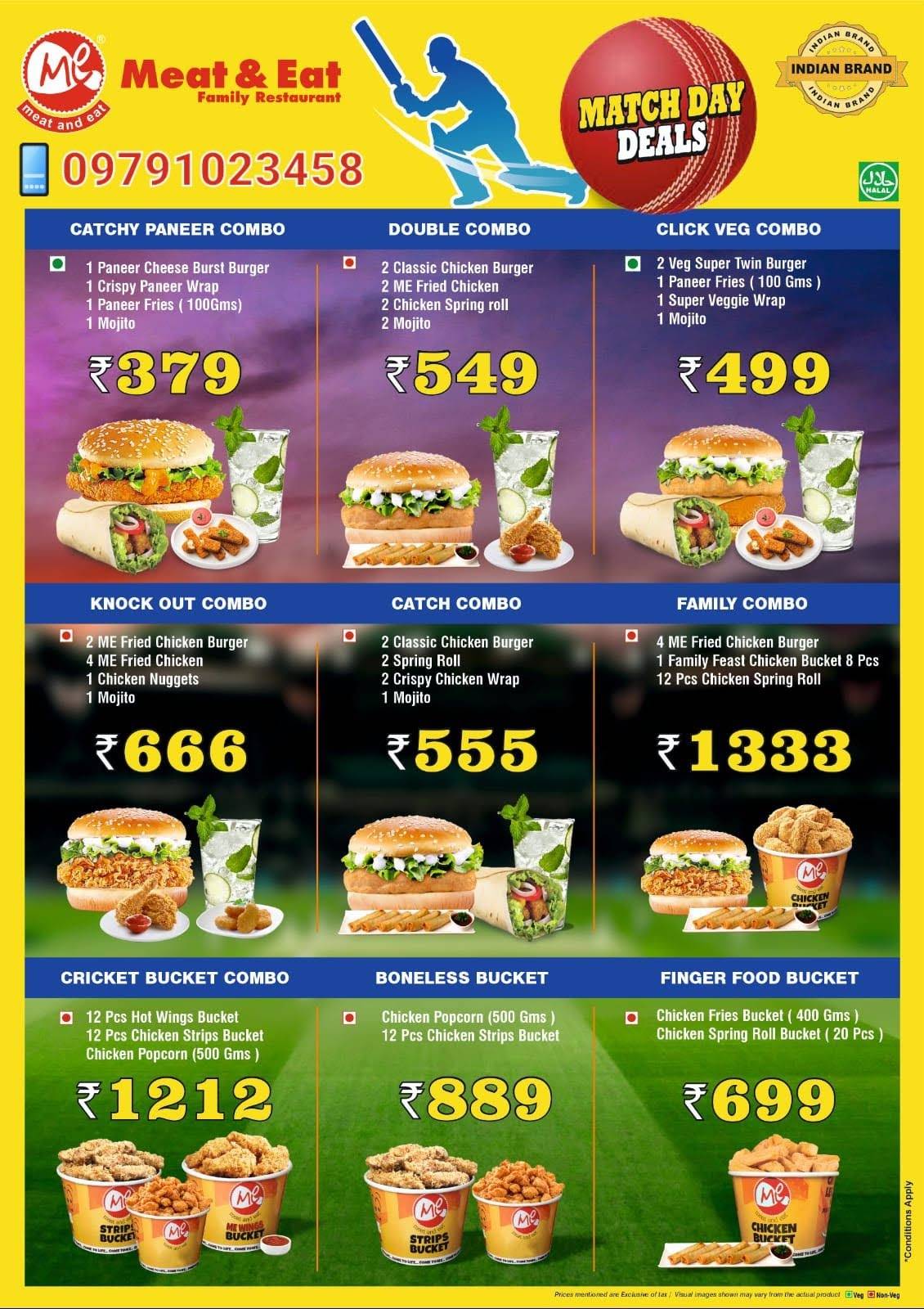 Meat and Eat Family Restaurant menu