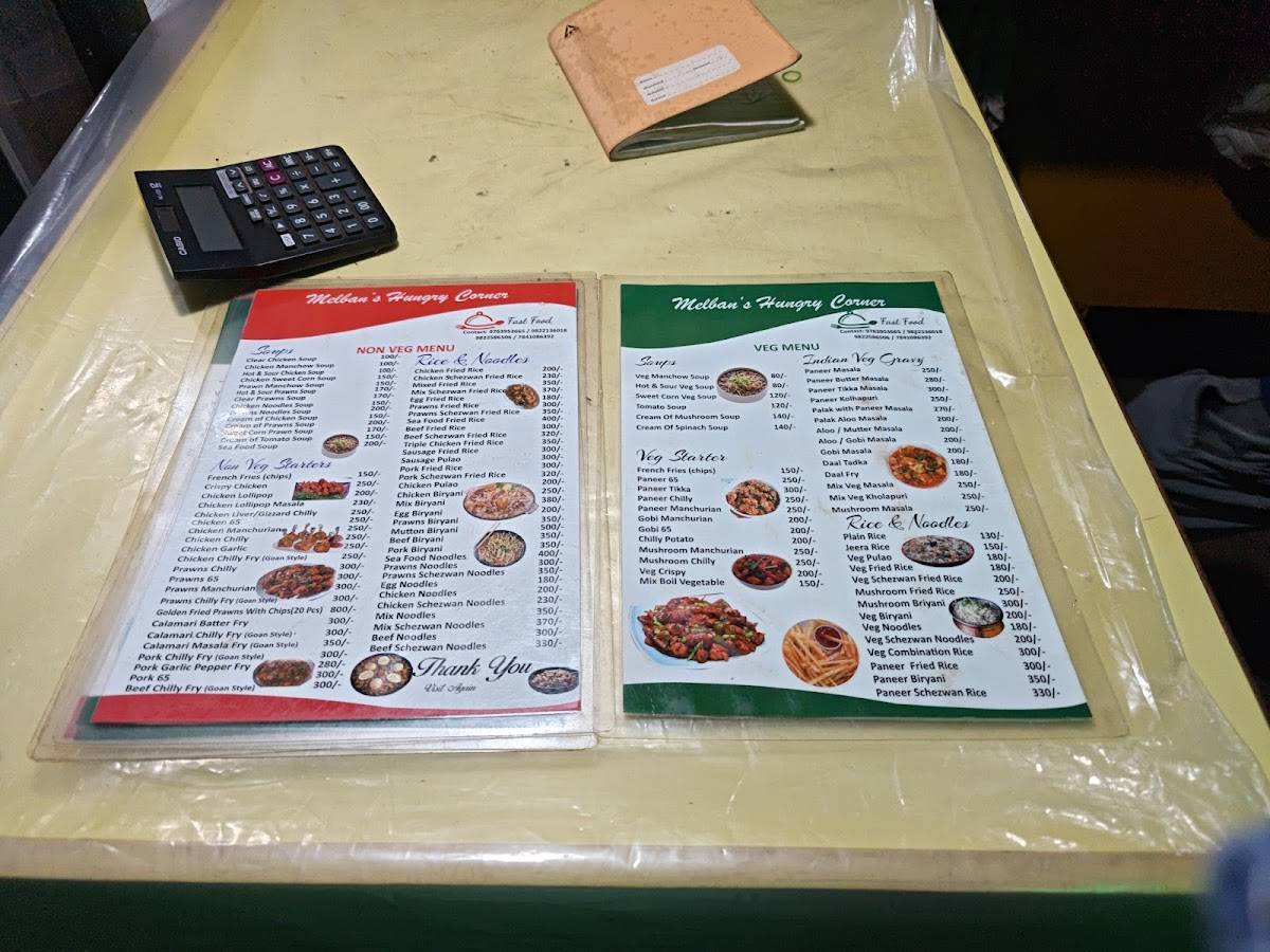 Melban's Fast Food Corner menu