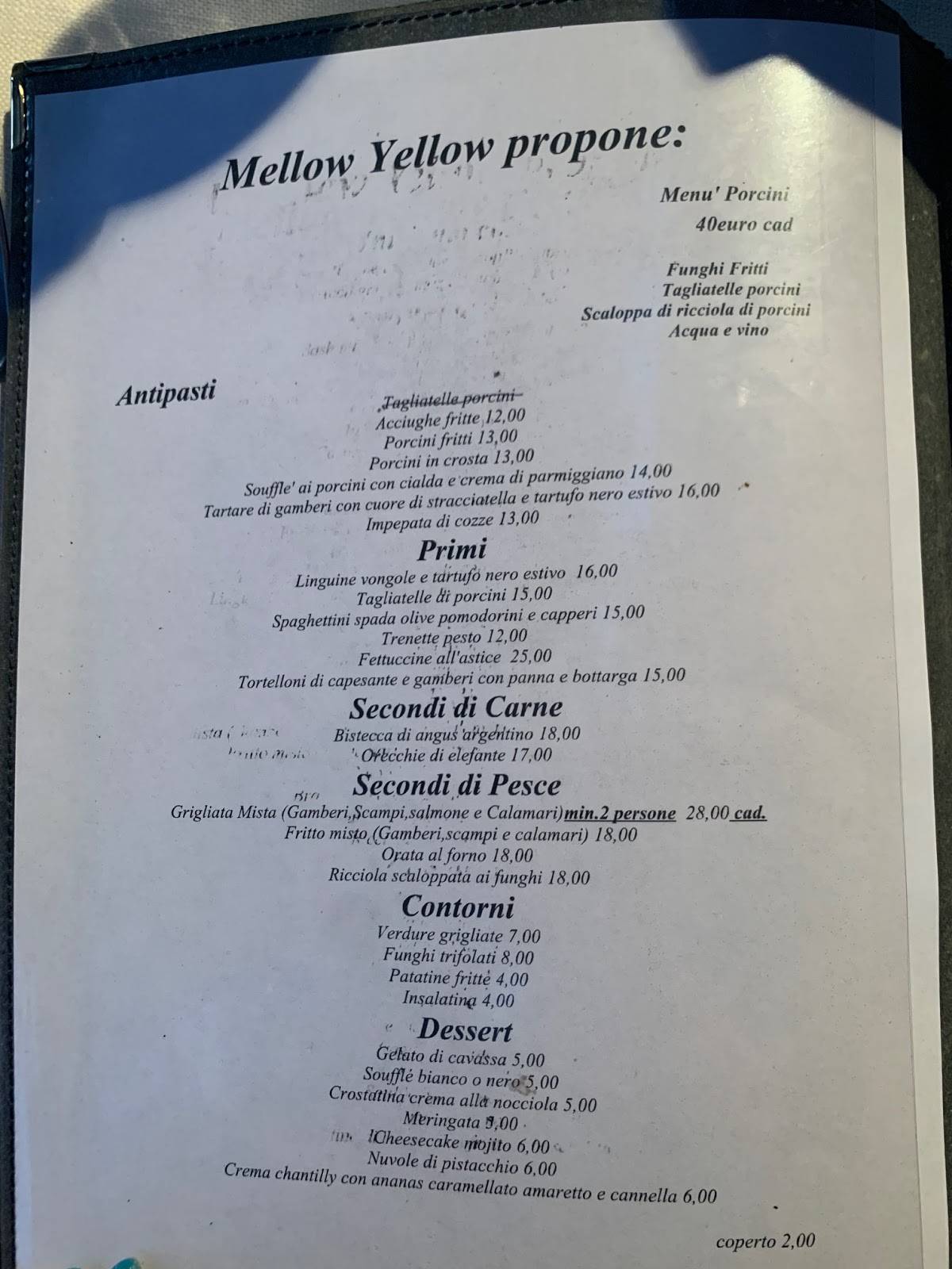 Menu di Mellow Yellow 