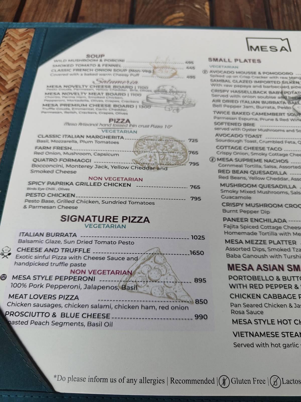 Mesa Kitchen & Bar menu