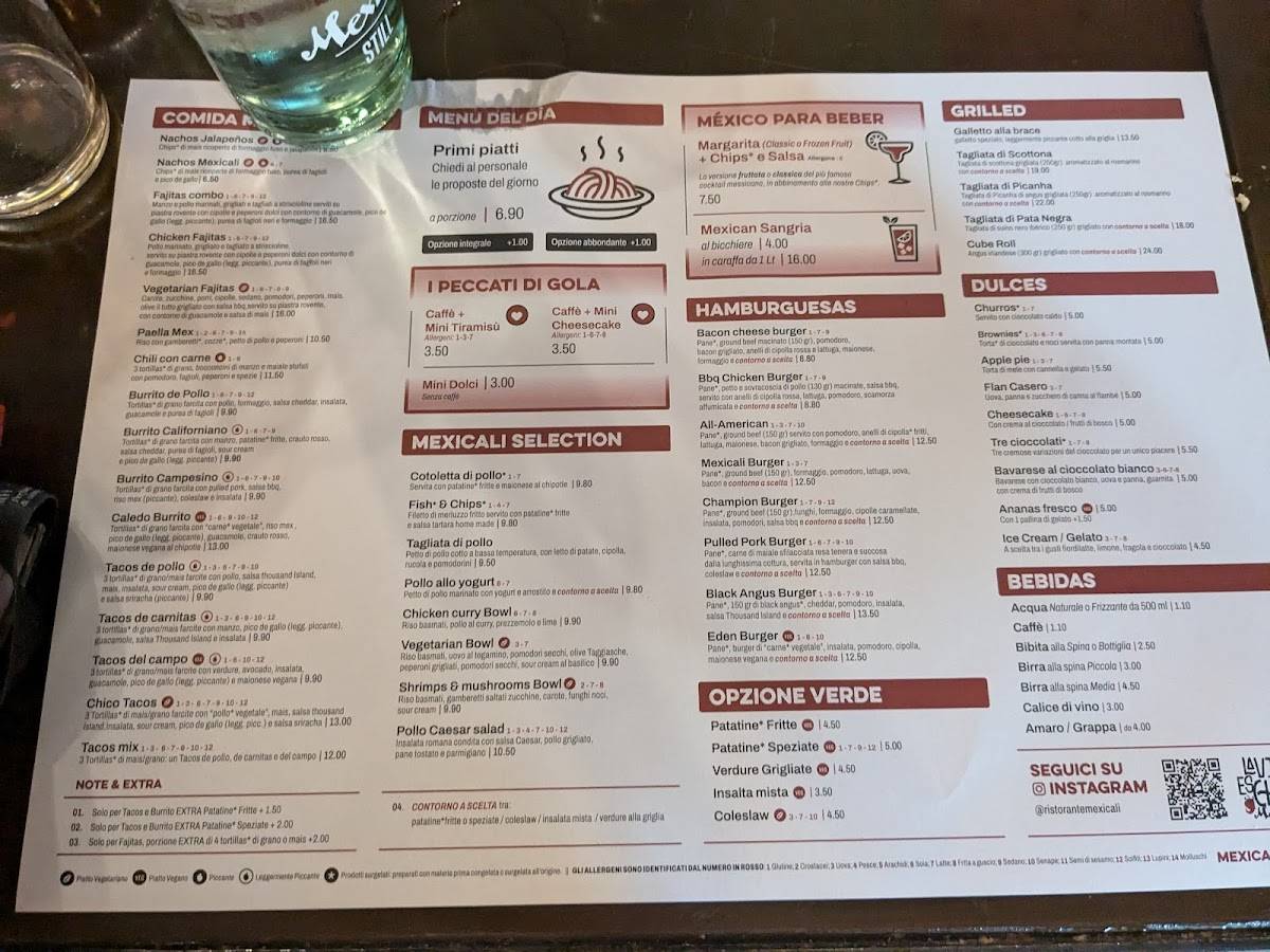 Menu di Mexicali 