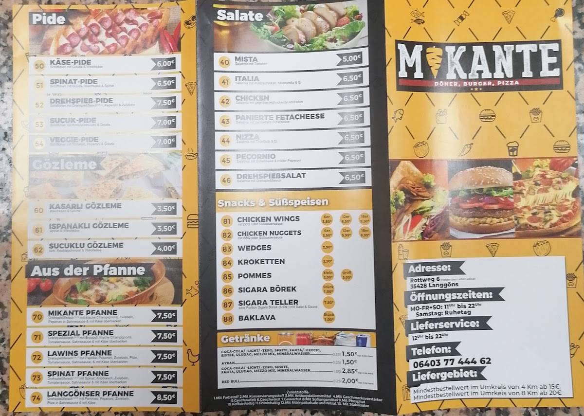 Menu At Mikante D Ner Kebap Haus Restaurant Langg Ns