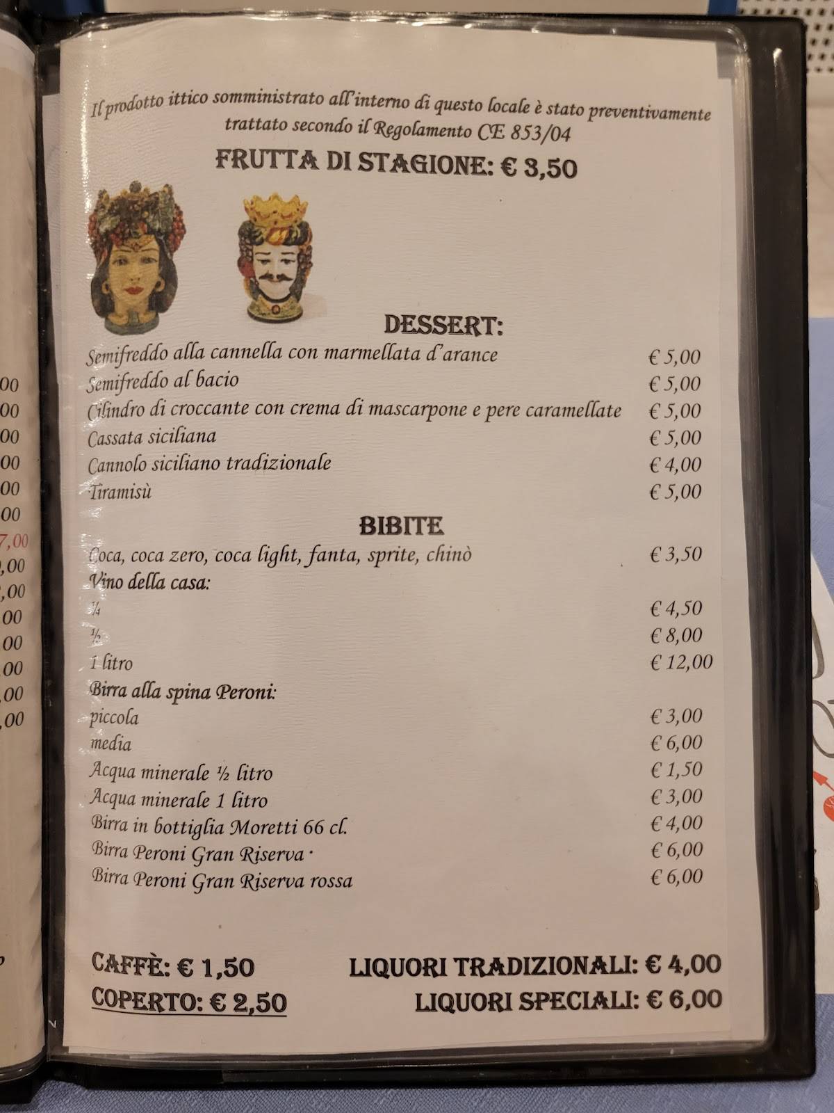 Menu di Ristorante Pizzeria Capriccio 