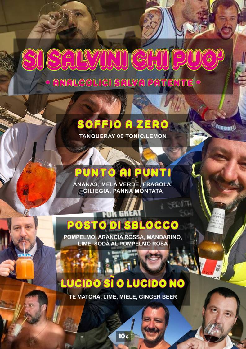 Menu di Zizania via Celestino Cocktail bar Milano 