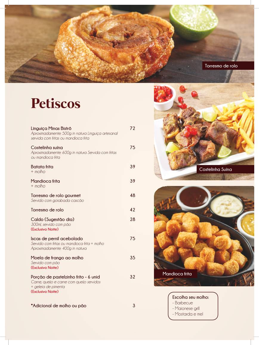 Minas Bistrô: Feijoada, Petiscos, Prato Executivo, Delivery Sudoeste Brasília DF cardápio