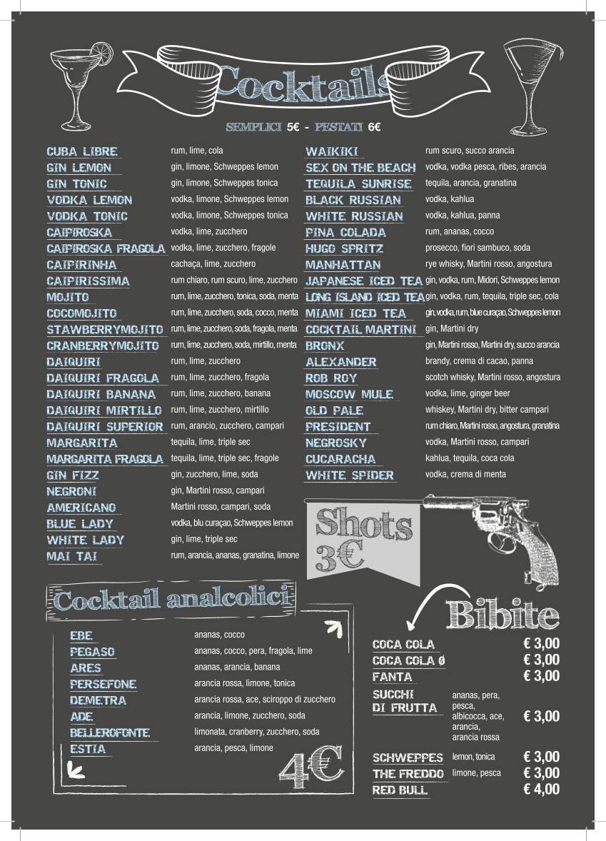 Menu di Missiva Pub 