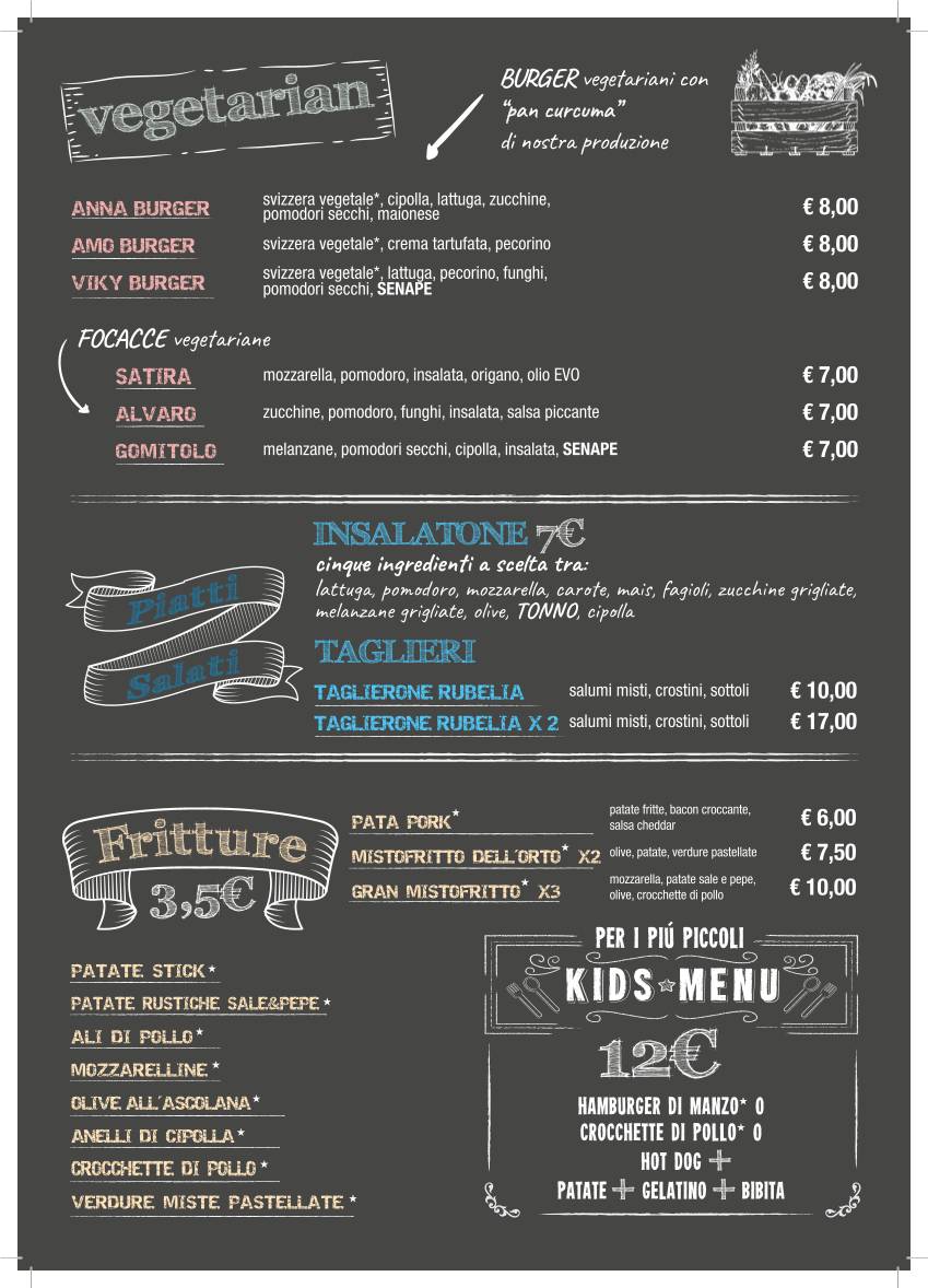 Menu di Missiva Pub 
