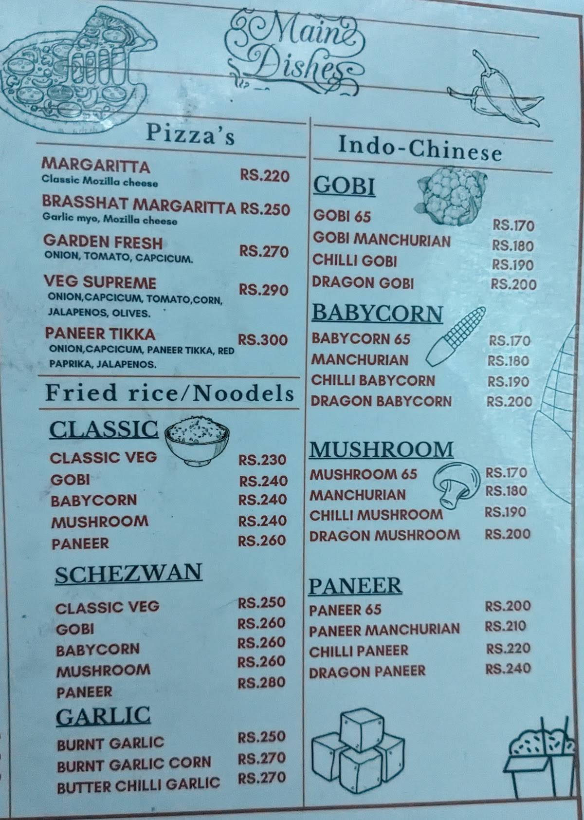 Mist Cafe menu