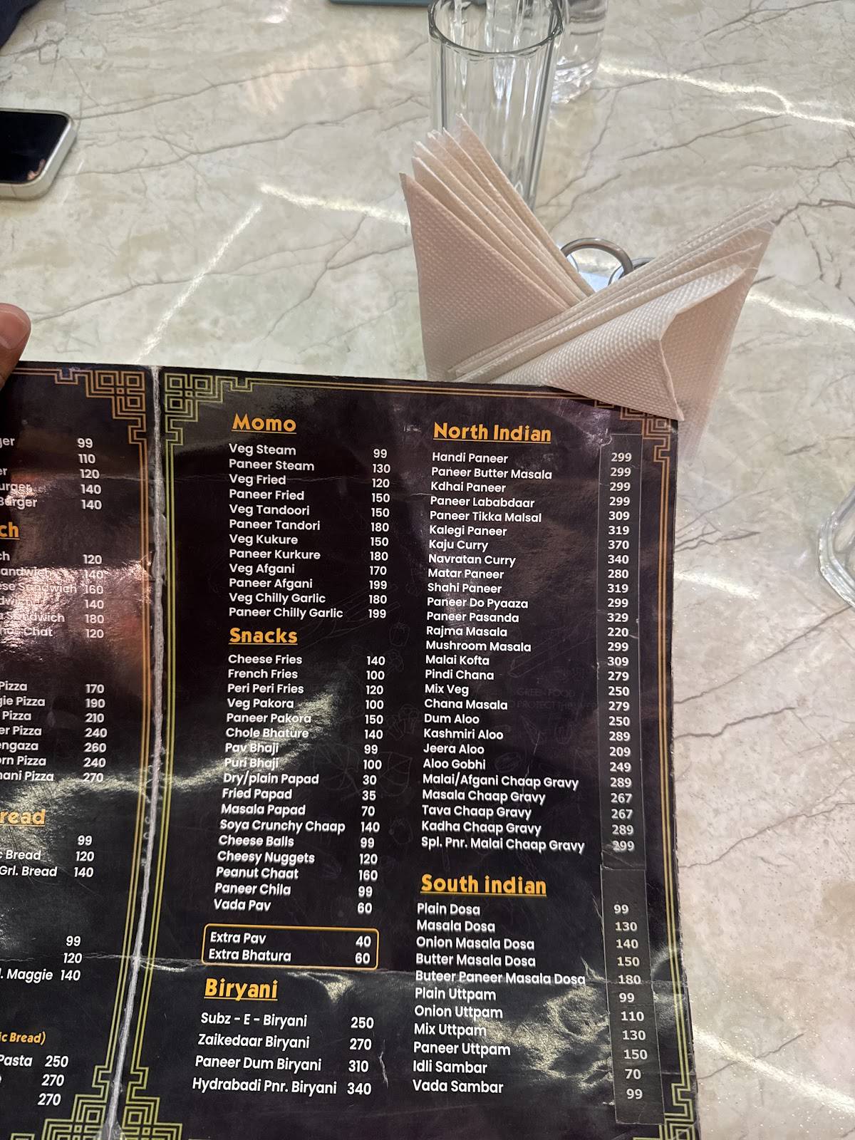 Mitra Food Court menu