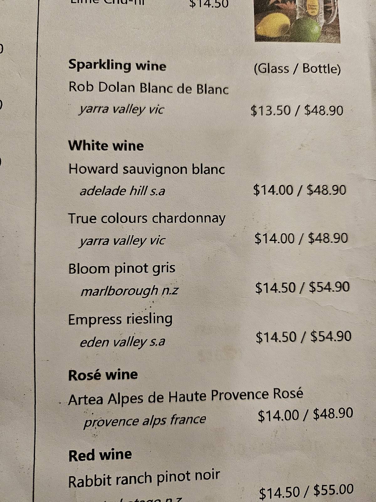 Menu at Mizu Japanese Restaurant, Teneriffe, 2 Macquarie St
