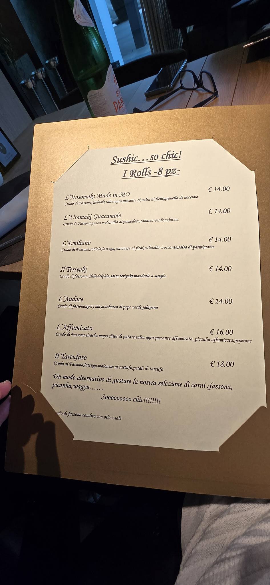 Menu di La Filetteria 2.0 