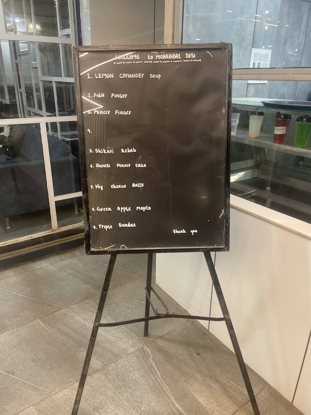 Mohabbat Desi Restaurant menu