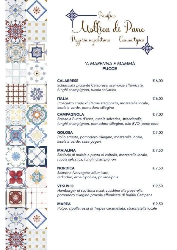 Menu di Mollica di Pane 