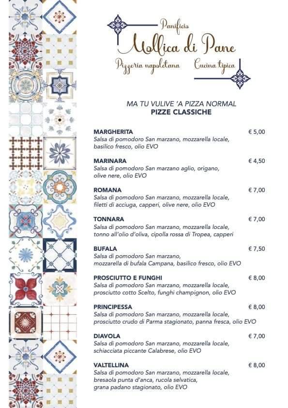 Menu di Mollica di Pane 