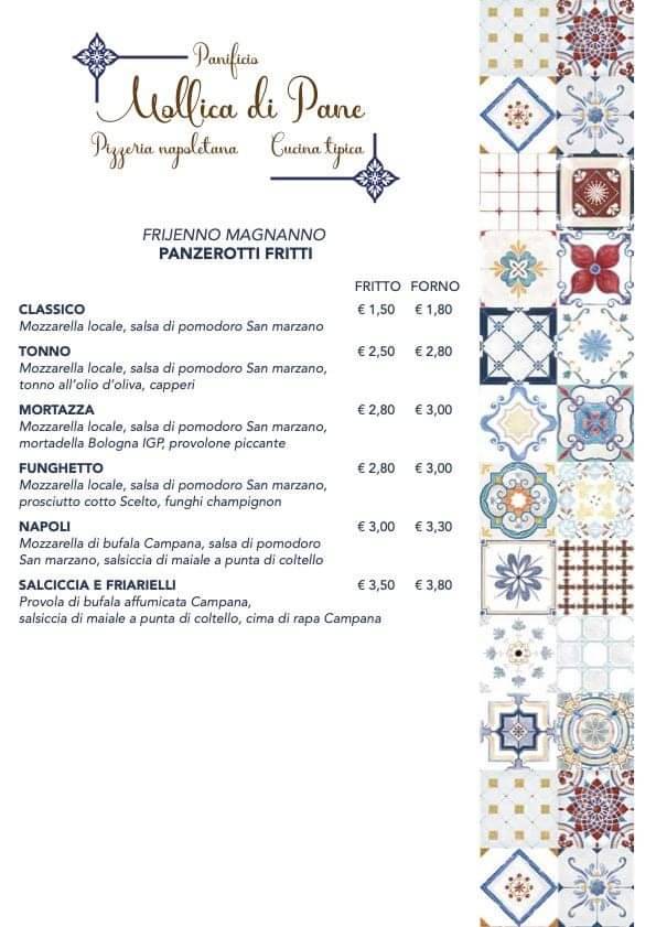 Menu di Mollica di Pane 