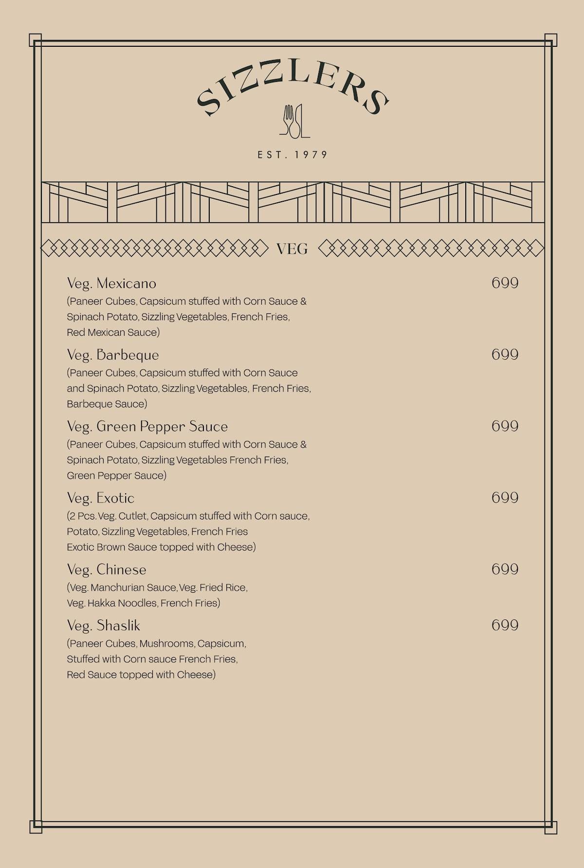 Moni's Bar & Restaurant menu