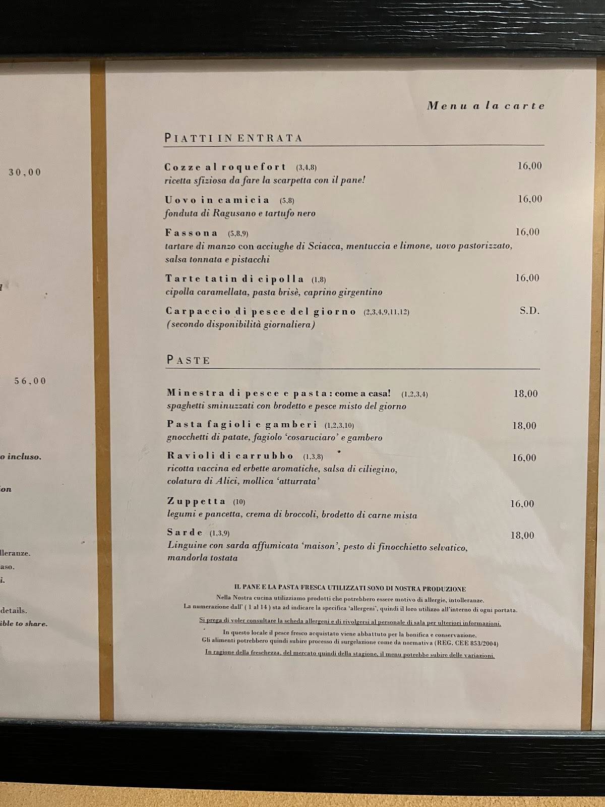 Menu di Monsù 