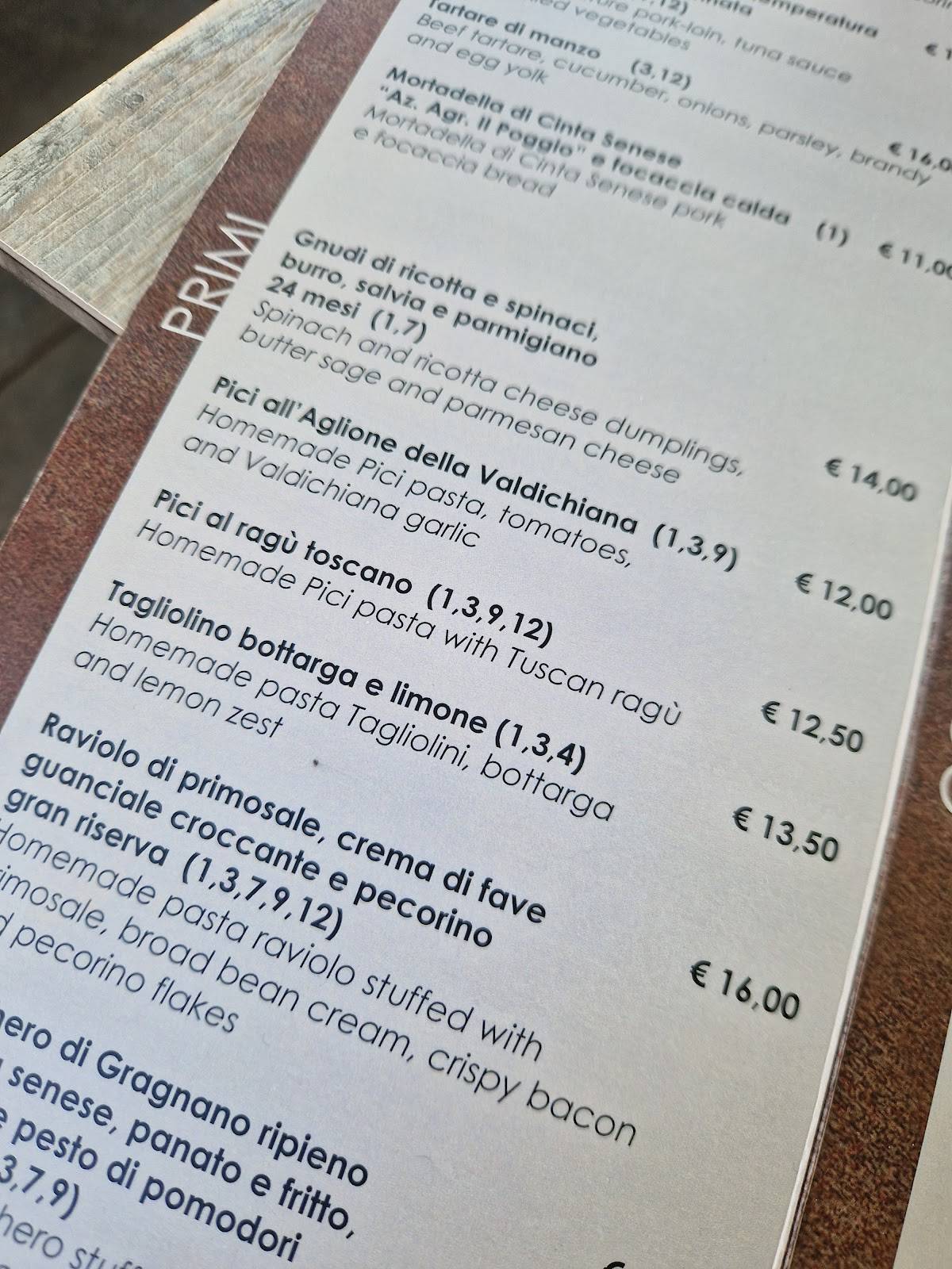 Menu di Il Teatro Cucina Toscana 