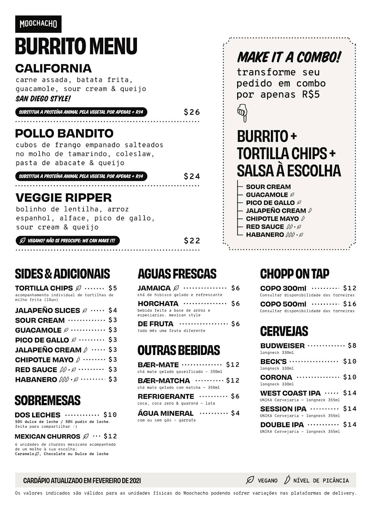 Moochacho (Centro) cardápio