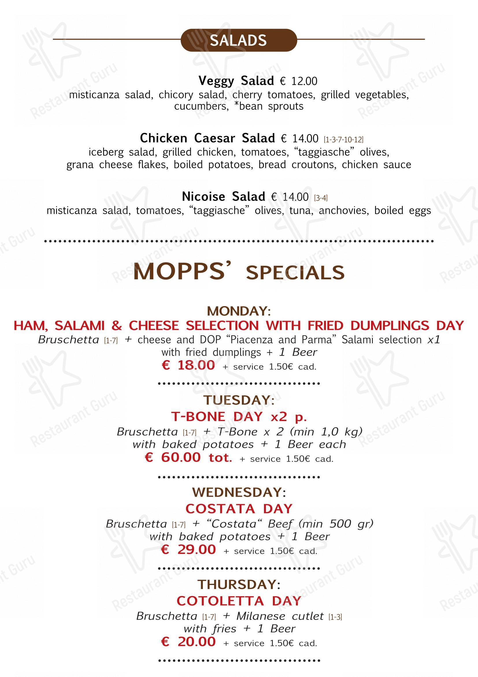 Menu pour Mopps - 菜单