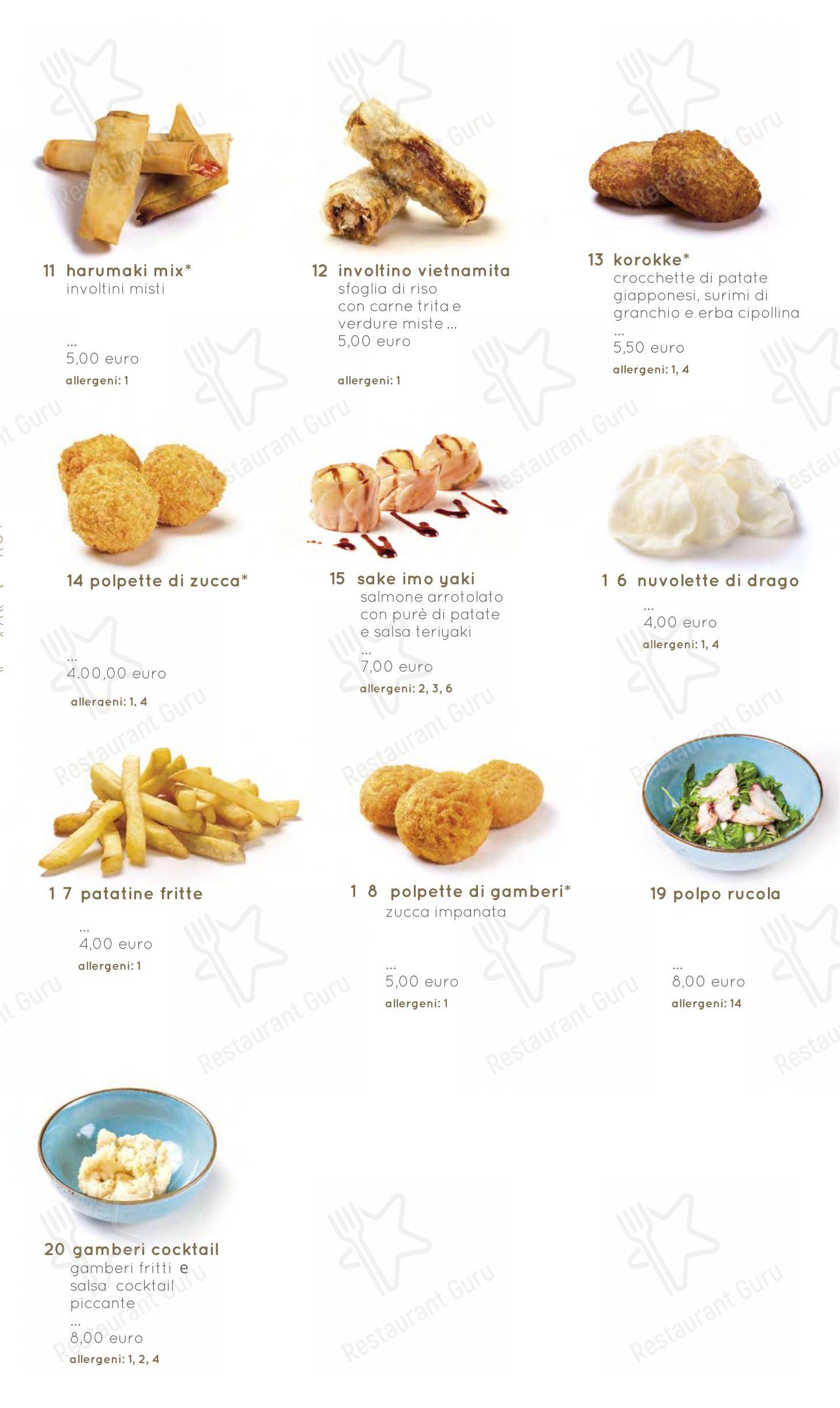 Menu bar per Moyà Asian Fusion Restaurant ristorante