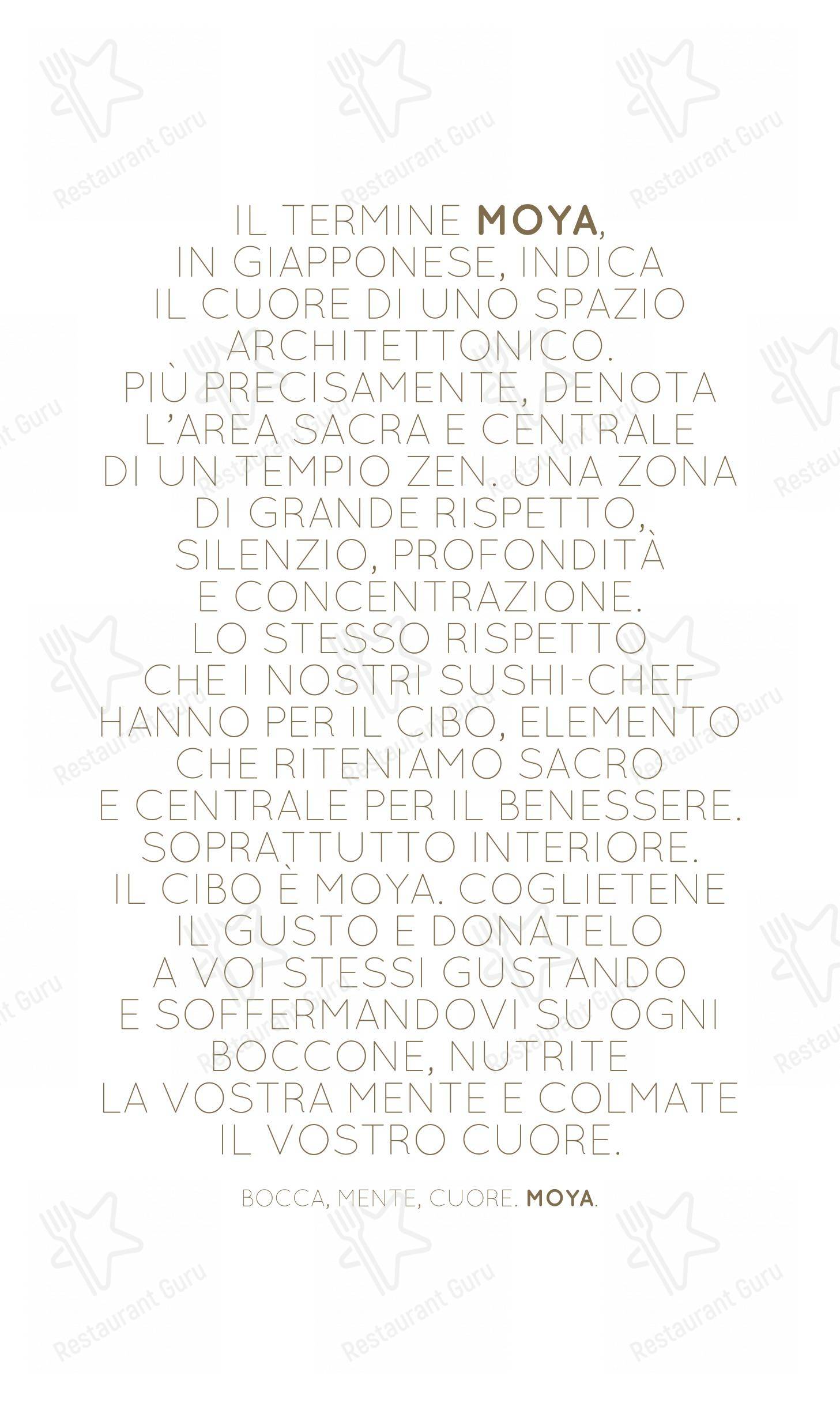 Menu bar per Moyà Asian Fusion Restaurant in Empoli