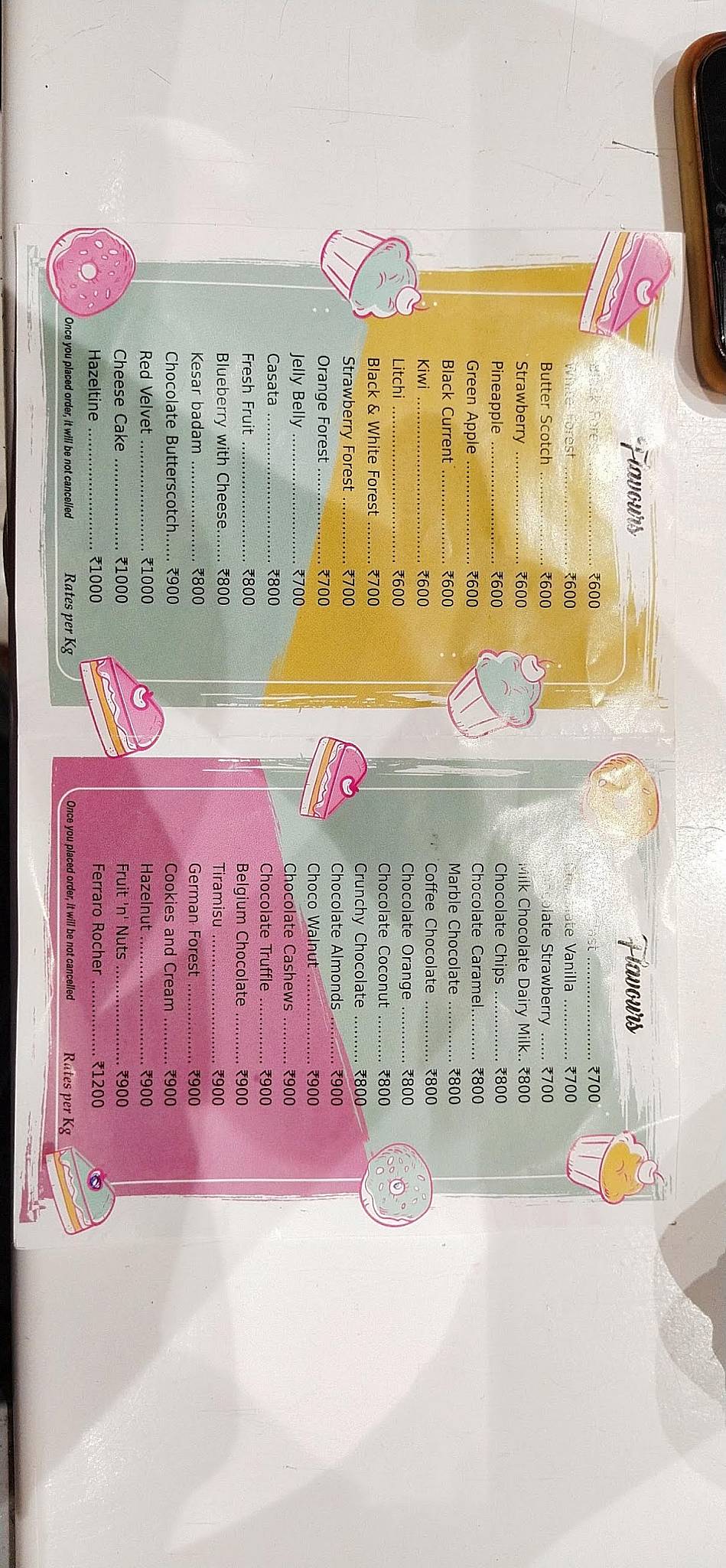 Mr. Bake - The Live Cake Shop menu